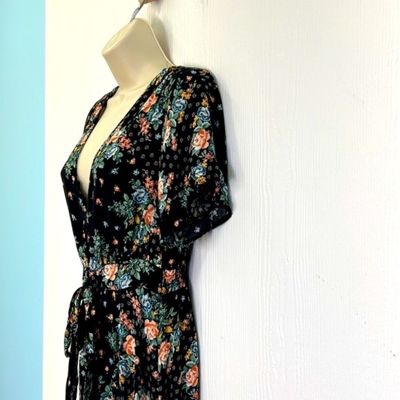 O’Neill - Nicole Floral Colorful Short Sleeve Button Down Midi Dress Size Small - Picture 5 of 12
